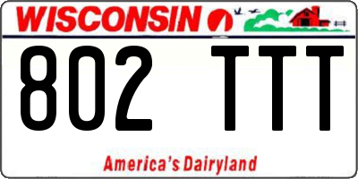 WI license plate 802TTT
