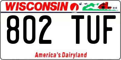 WI license plate 802TUF