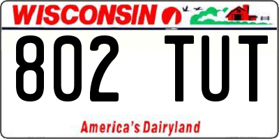 WI license plate 802TUT