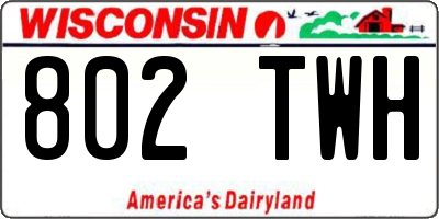WI license plate 802TWH