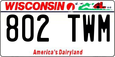 WI license plate 802TWM