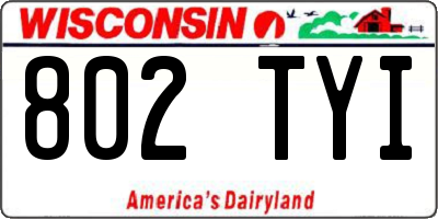 WI license plate 802TYI