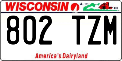 WI license plate 802TZM