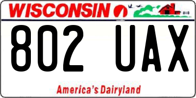 WI license plate 802UAX