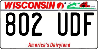 WI license plate 802UDF
