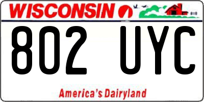 WI license plate 802UYC