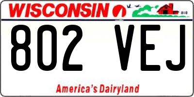 WI license plate 802VEJ