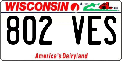 WI license plate 802VES