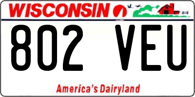 WI license plate 802VEU