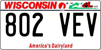 WI license plate 802VEV