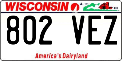 WI license plate 802VEZ