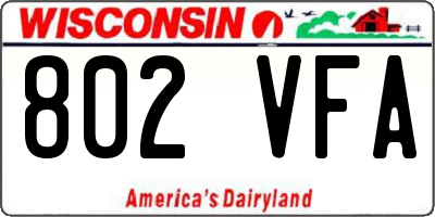 WI license plate 802VFA