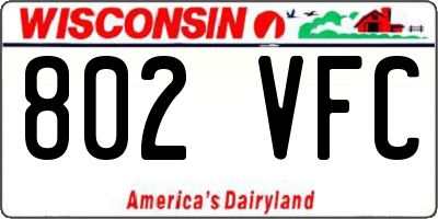 WI license plate 802VFC