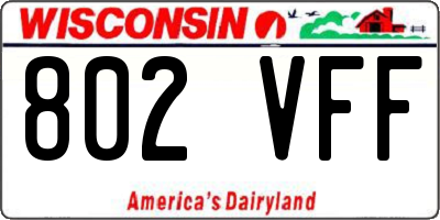 WI license plate 802VFF
