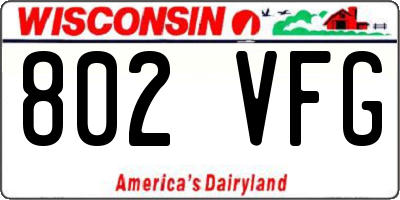 WI license plate 802VFG