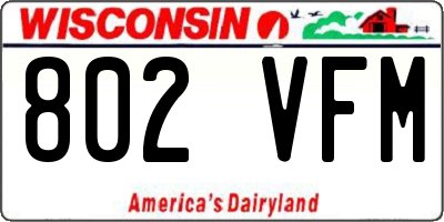 WI license plate 802VFM