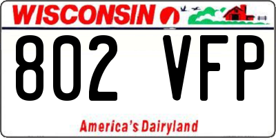 WI license plate 802VFP