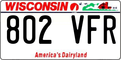 WI license plate 802VFR