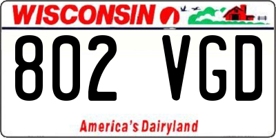 WI license plate 802VGD