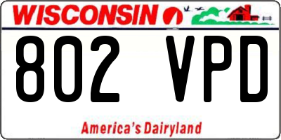 WI license plate 802VPD