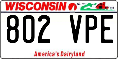 WI license plate 802VPE