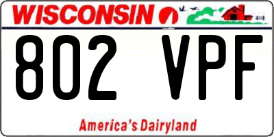 WI license plate 802VPF