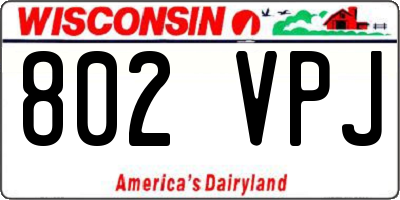 WI license plate 802VPJ