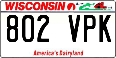 WI license plate 802VPK