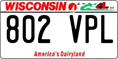 WI license plate 802VPL