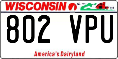 WI license plate 802VPU