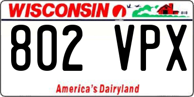 WI license plate 802VPX