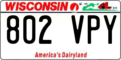 WI license plate 802VPY