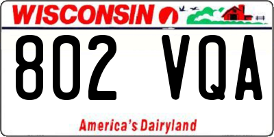 WI license plate 802VQA