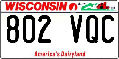 WI license plate 802VQC