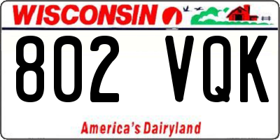 WI license plate 802VQK