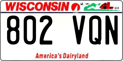 WI license plate 802VQN