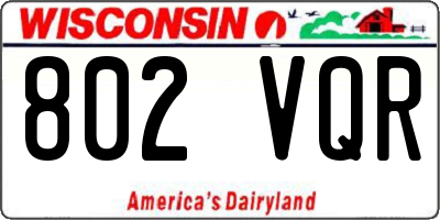 WI license plate 802VQR