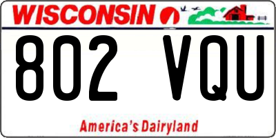 WI license plate 802VQU