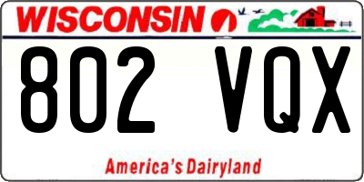 WI license plate 802VQX