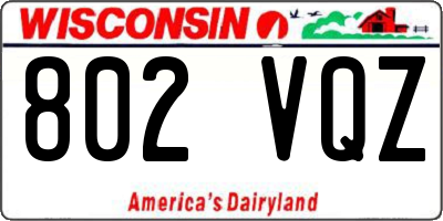 WI license plate 802VQZ