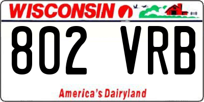 WI license plate 802VRB