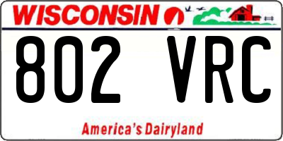 WI license plate 802VRC
