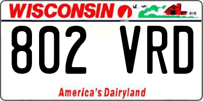 WI license plate 802VRD