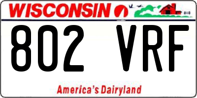 WI license plate 802VRF
