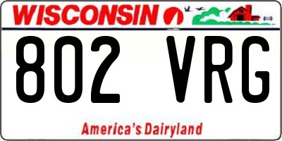 WI license plate 802VRG