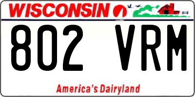 WI license plate 802VRM