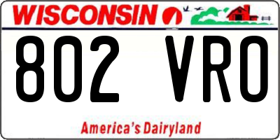 WI license plate 802VRO