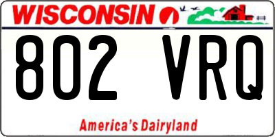 WI license plate 802VRQ