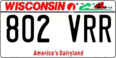WI license plate 802VRR
