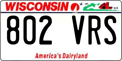 WI license plate 802VRS